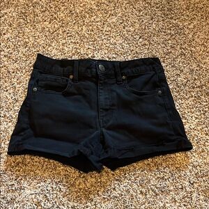 American Eagle Outfitters Black High-Rise Shortie Jean Shorts